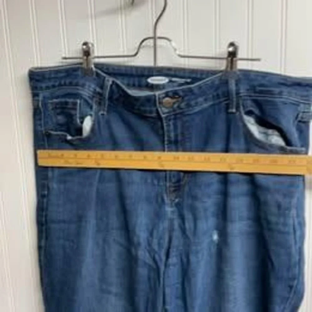 Old Navy Power Slim Straight Jeans Womens 20 Blue Medium Wash Denim High Rise
